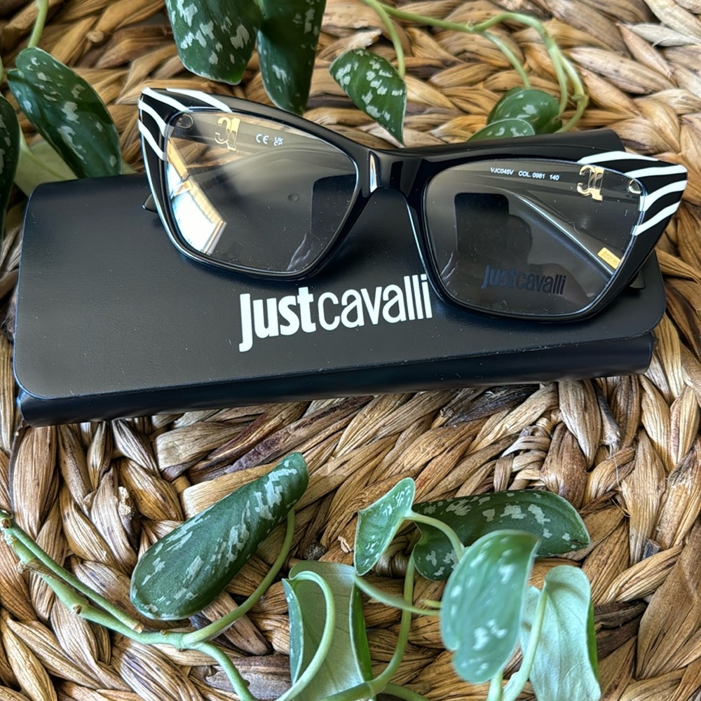 Just Cavalli Black & White Eyeglasses Brand New